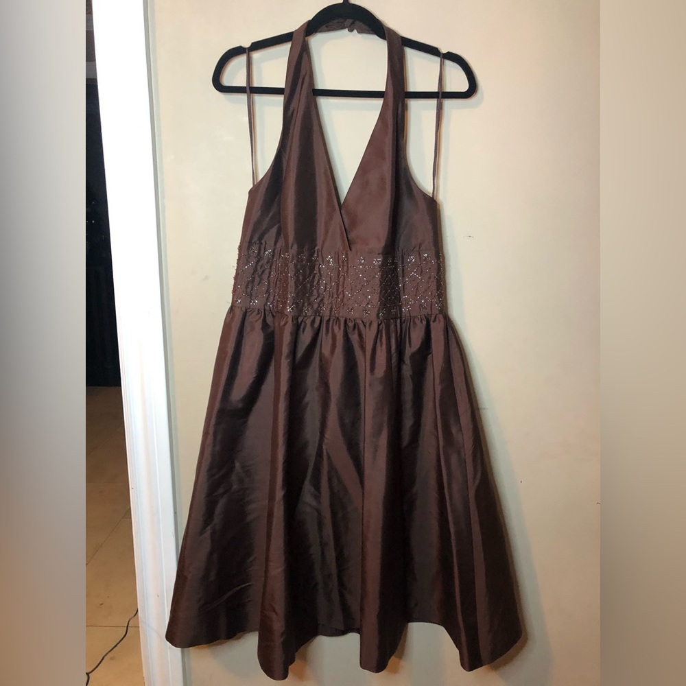 Anne Klein halter A-line silk dress - Picture 1 of 6